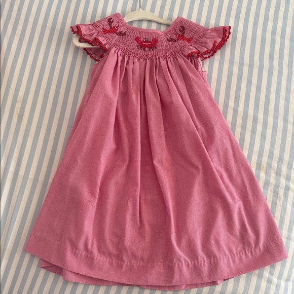 Mom & Me Other - Red Crab Smocked Dress with Embroidered Details